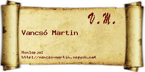 Vancsó Martin névjegykártya