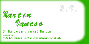 martin vancso business card