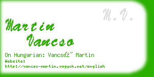 martin vancso business card